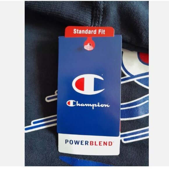 Champion Powerblend Fleece Men's Hoodie Ultimate Durability Size XL Navy New - Picture 5 of 8